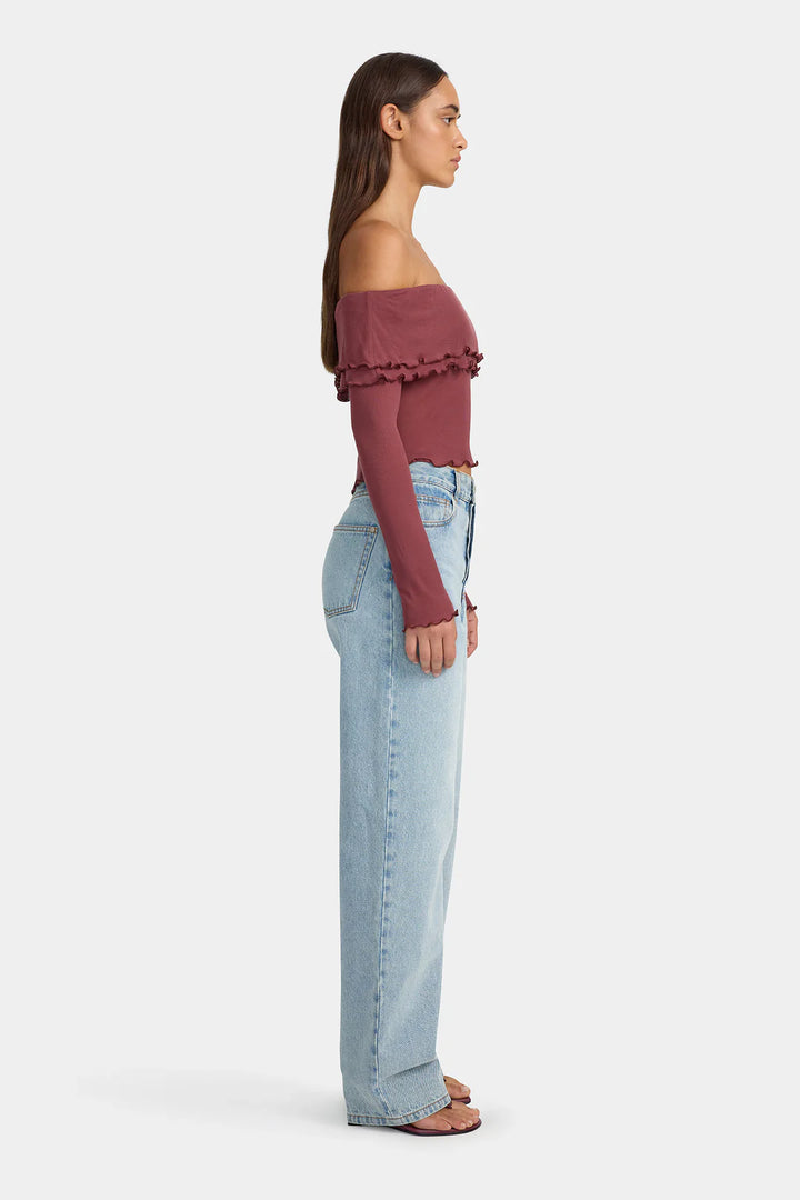Ownley Bebe Jersey Top - Plum