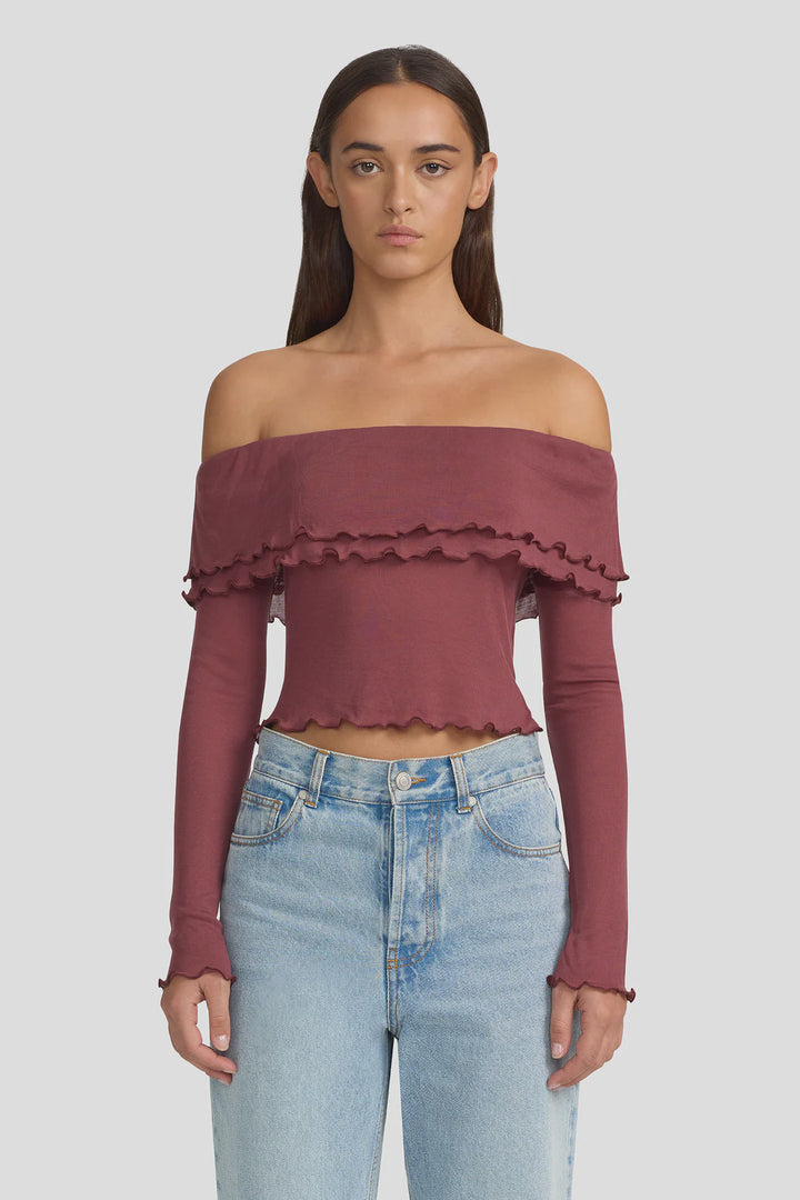 Ownley Bebe Jersey Top - Plum