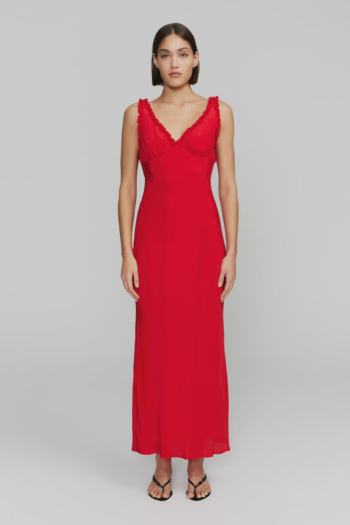 Ownley Bella Midi Dress - Cherry Red