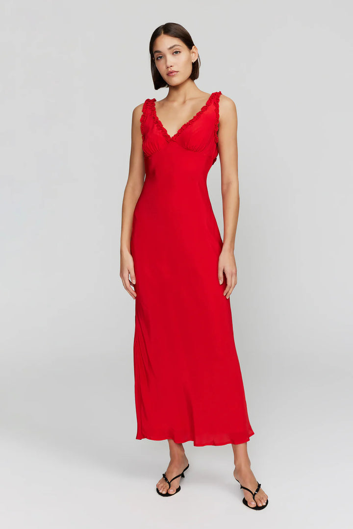 Ownley Bella Midi Dress - Cherry Red