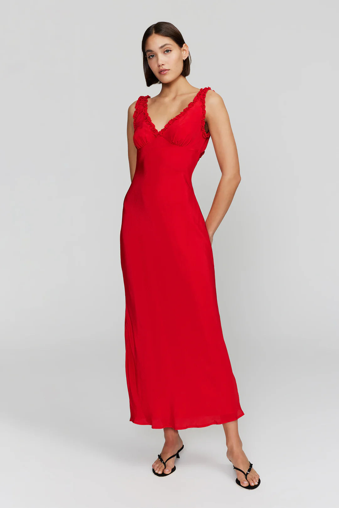 Ownley Bella Midi Dress - Cherry Red