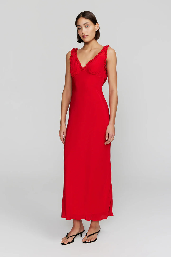 Ownley Bella Midi Dress - Cherry Red