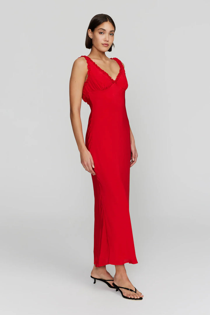 Ownley Bella Midi Dress - Cherry Red