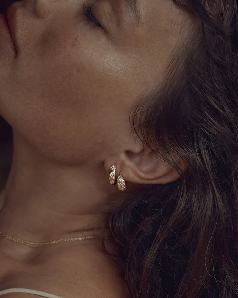 By Charlotte Bloom With You Lotus Hoops 18K Gold Vermeil