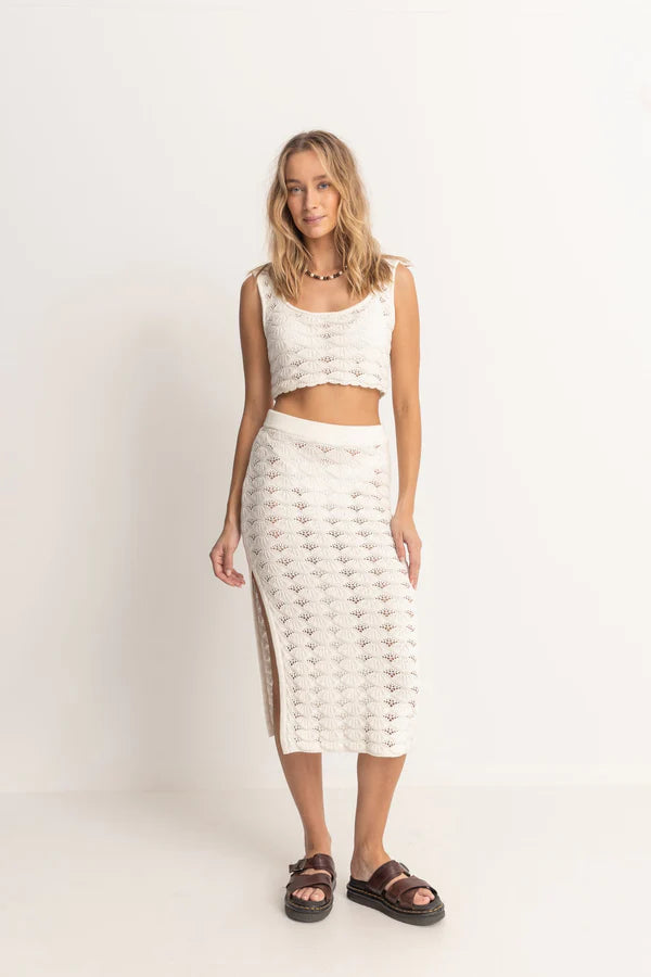 Rhythm Evermore Knit Midi Skirt - Cream