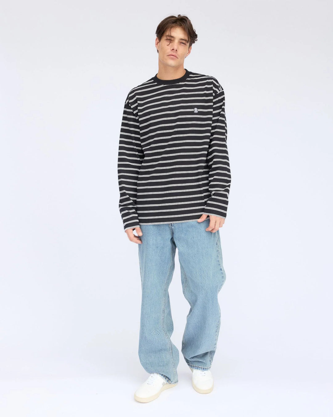 Dr Denim Caiden Long Sleeve - Double Stripe BL