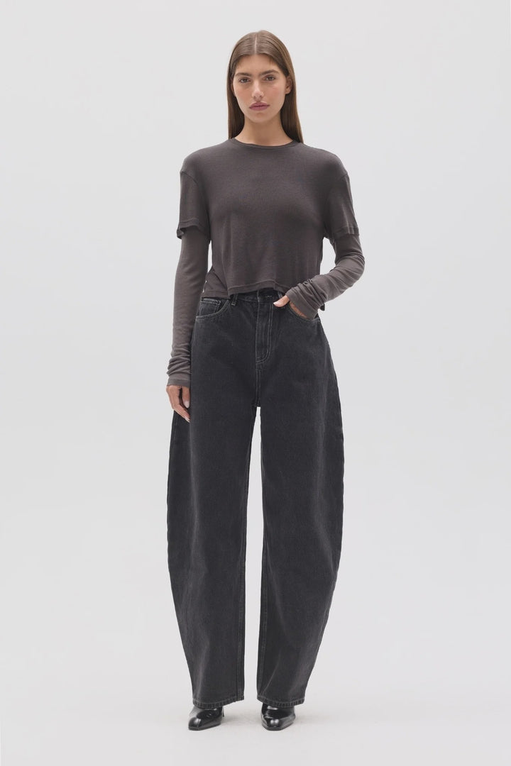 Bayse Calenia Two In One Top - Dark Grey