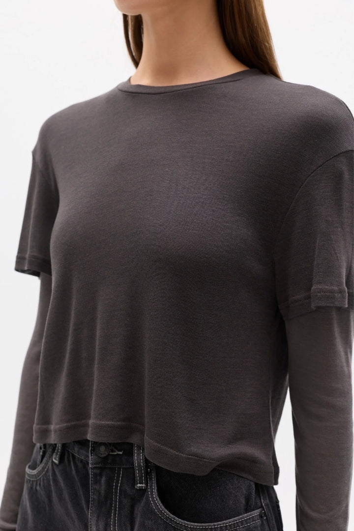 Bayse Calenia Two In One Top - Dark Grey