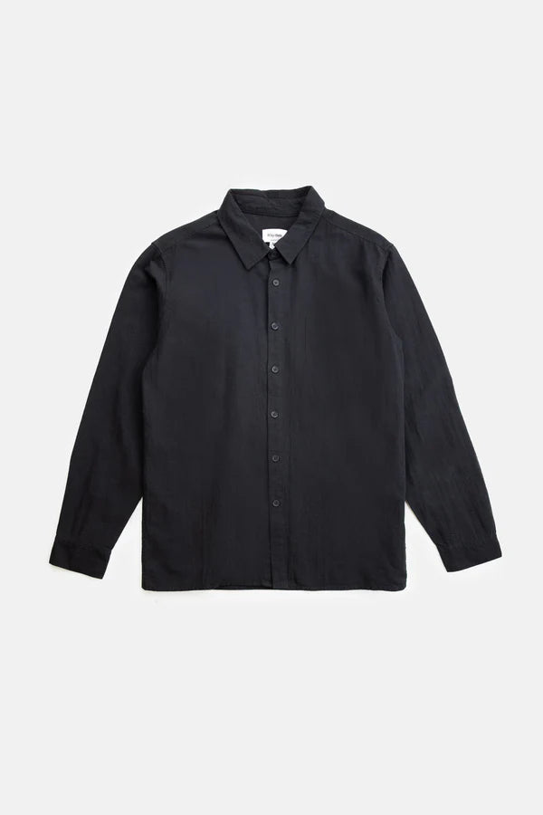 Rhythm Classic Linen Long Sleeve Shirt - Vintage Black