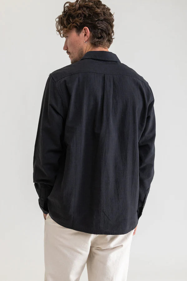 Rhythm Classic Linen Long Sleeve Shirt - Vintage Black