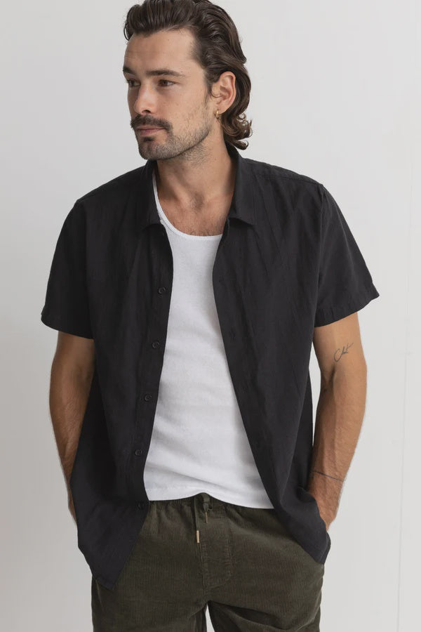 Rhythm Classic Linen Short Sleeve Shirt - Vintage Black