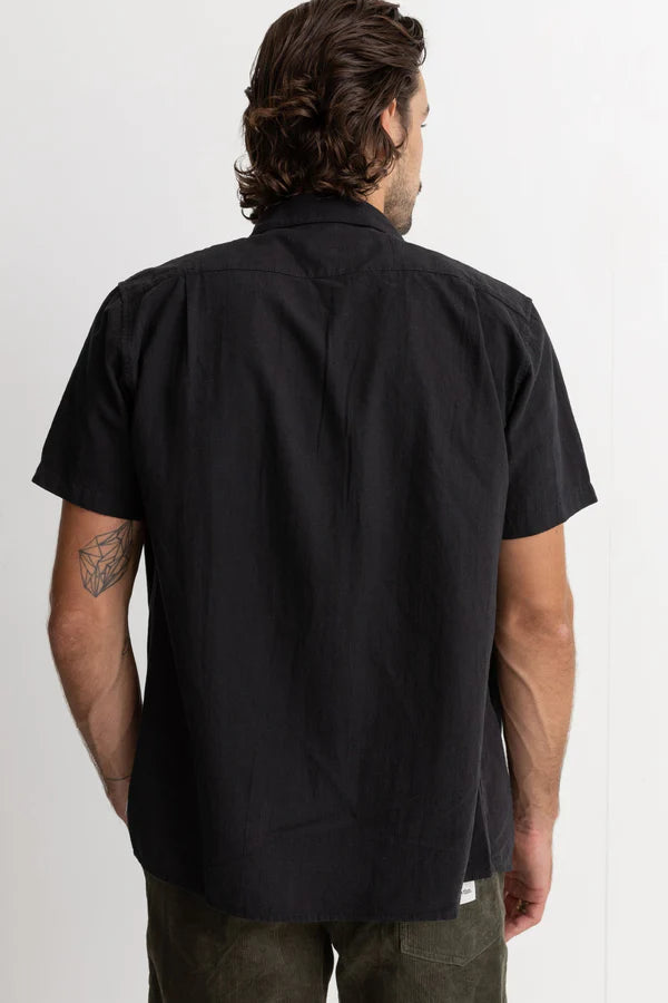 Rhythm Classic Linen Short Sleeve Shirt - Vintage Black