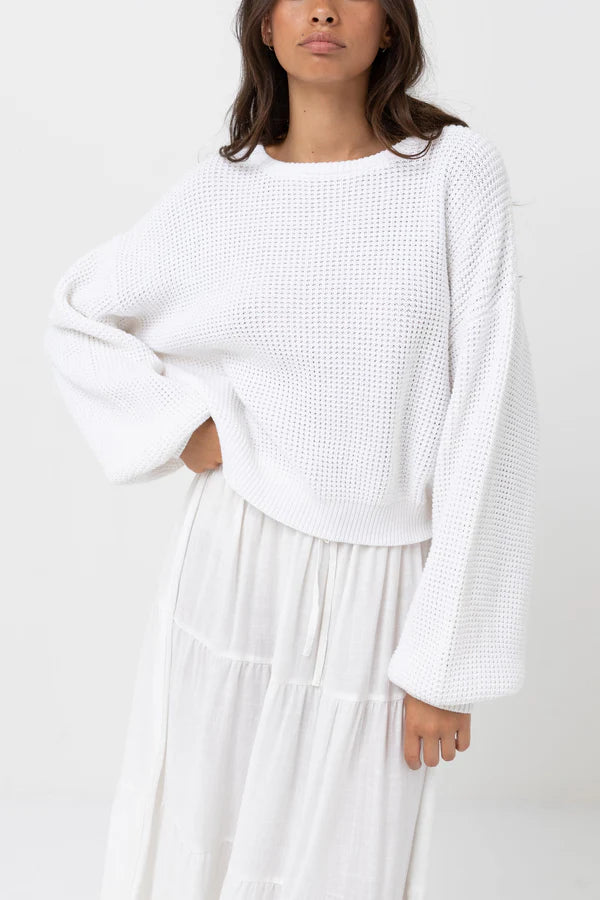 Rhythm Classic Knit Jumper- White