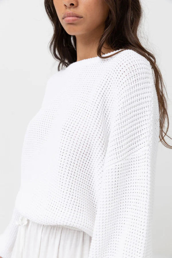 Rhythm Classic Knit Jumper- White