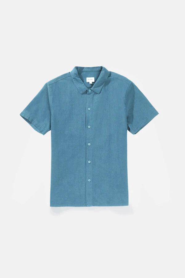 Rhythm Classic Linen Short Sleeve Shirt - Mineral Blue