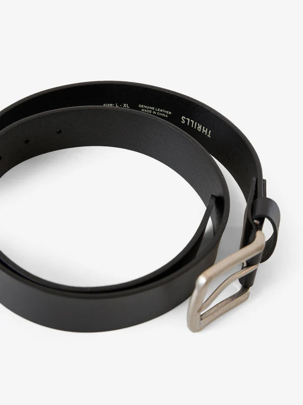 Thrills Leather Belt- Black