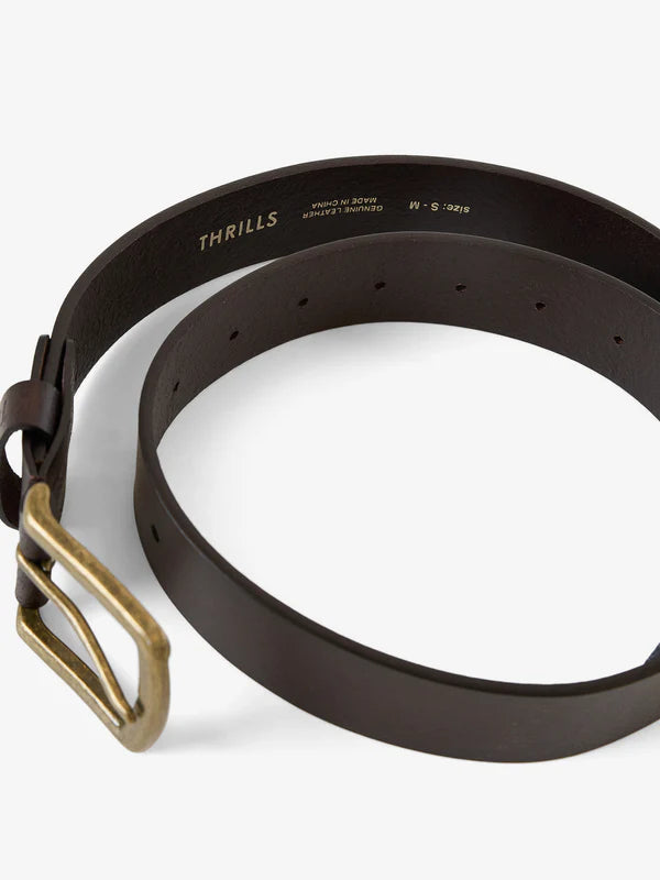 Thrills Leather Belt - Brown