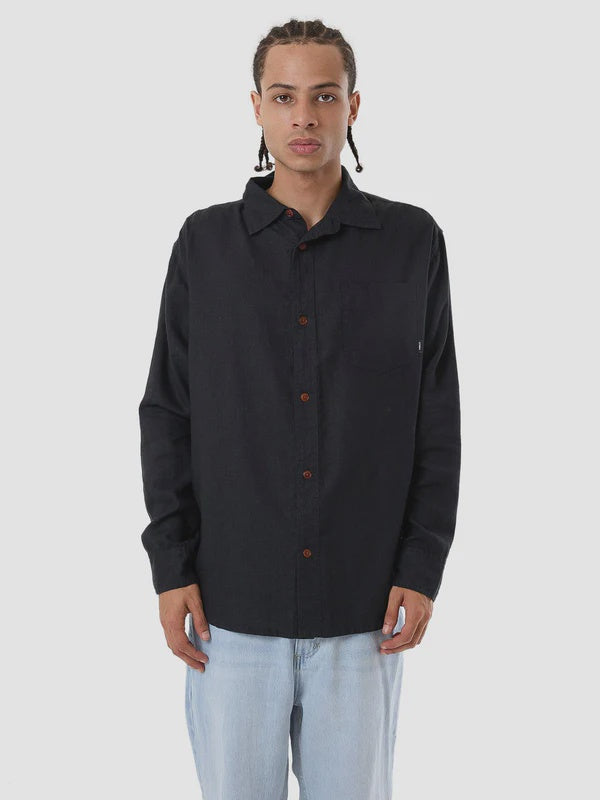 Thrills Hemp Minimal Thrills Oversize Long Sleeve Shirt - Black