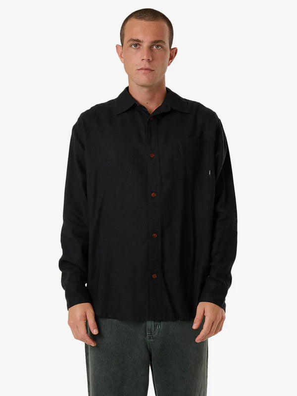 Thrills Hemp Minimal Thrills Oversize Long Sleeve Shirt - Black