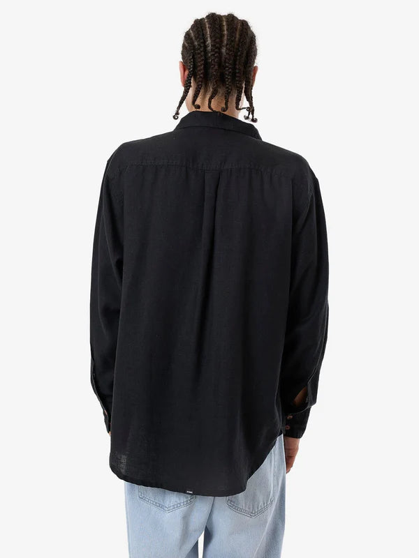 Thrills Hemp Minimal Thrills Oversize Long Sleeve Shirt - Black