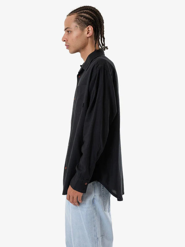 Thrills Hemp Minimal Thrills Oversize Long Sleeve Shirt - Black