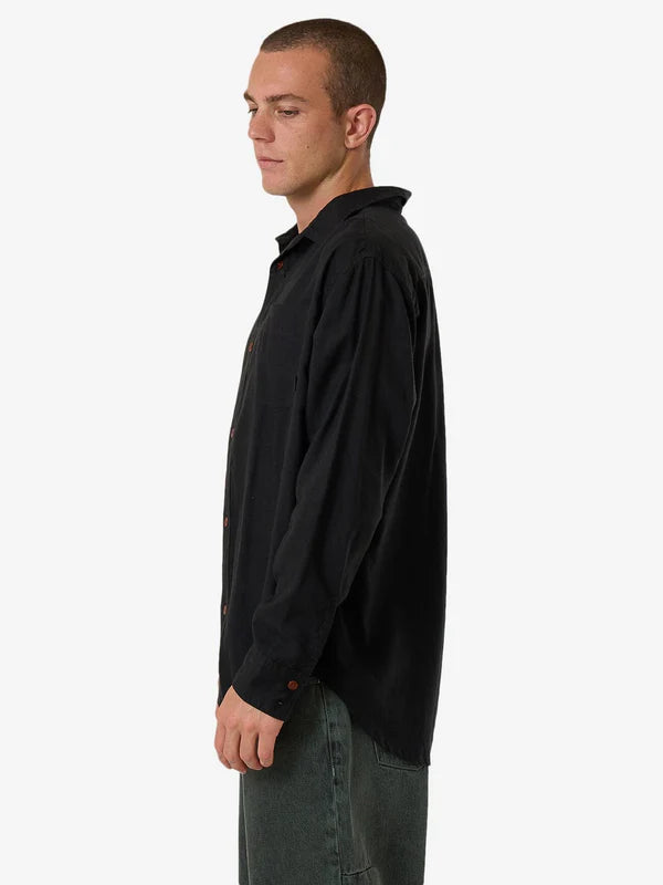 Thrills Hemp Minimal Thrills Oversize Long Sleeve Shirt - Black