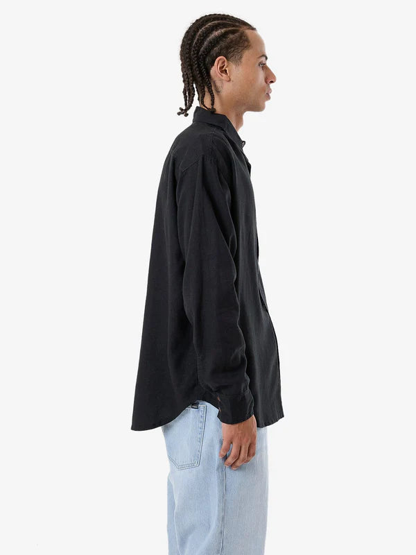 Thrills Hemp Minimal Thrills Oversize Long Sleeve Shirt - Black