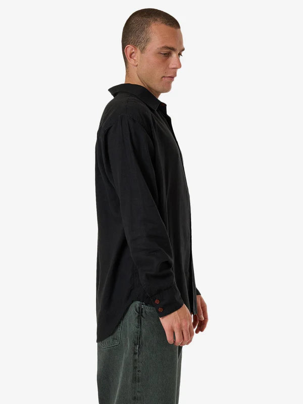 Thrills Hemp Minimal Thrills Oversize Long Sleeve Shirt - Black