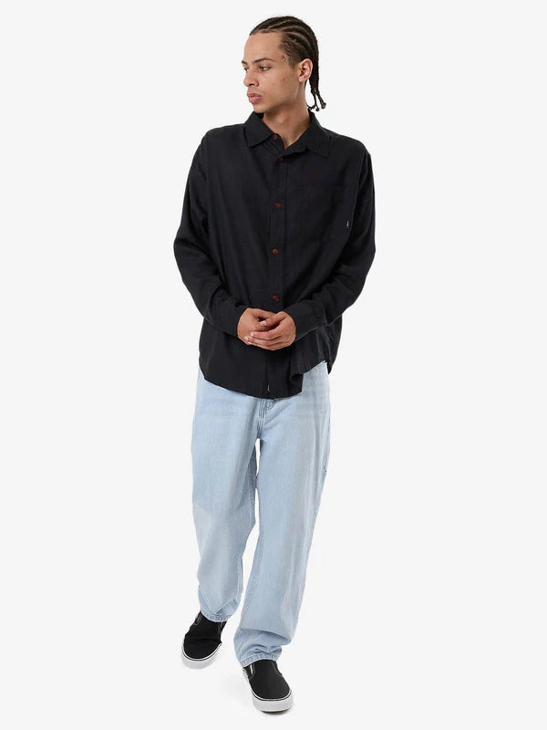 Thrills Hemp Minimal Thrills Oversize Long Sleeve Shirt - Black