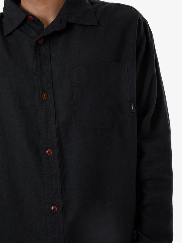 Thrills Hemp Minimal Thrills Oversize Long Sleeve Shirt - Black