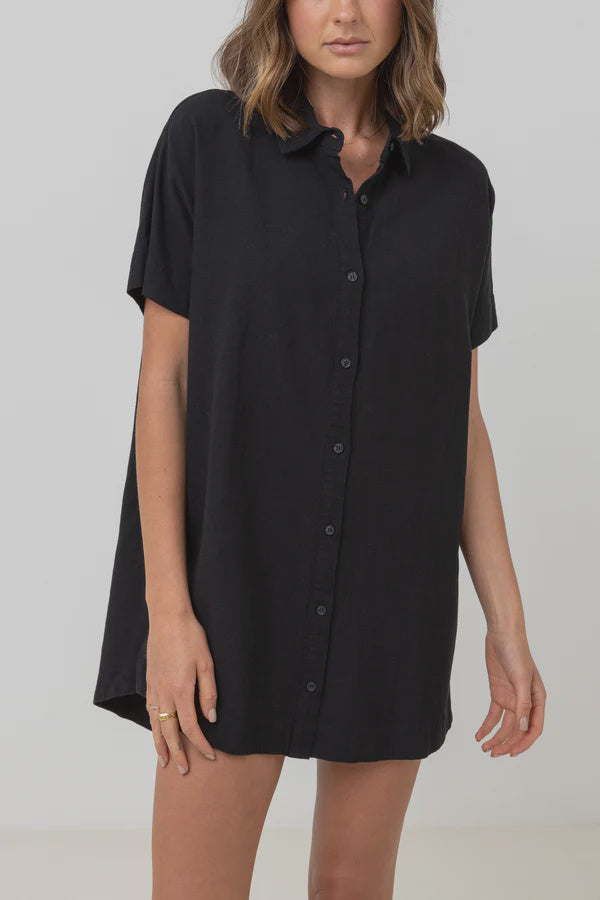 Rhythm Classic Shirt Dress - Black