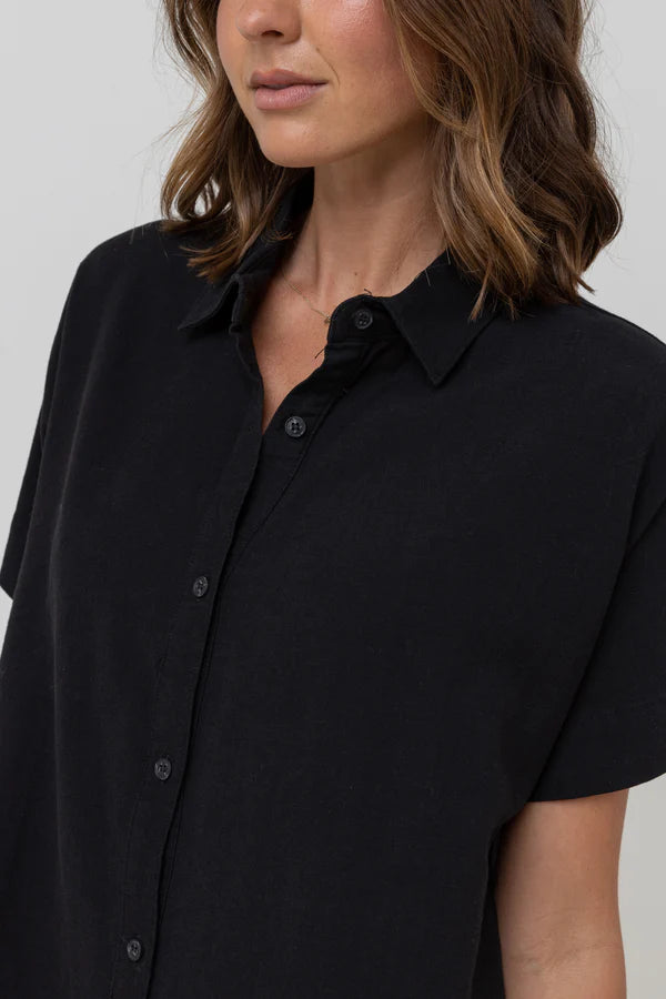 Rhythm Classic Shirt Dress - Black