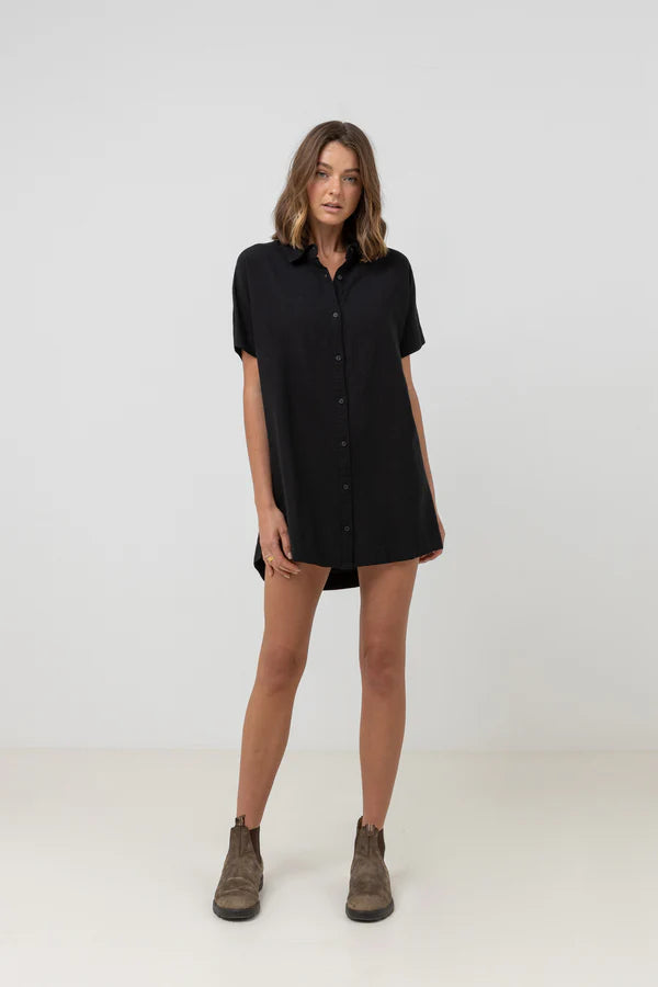 Rhythm Classic Shirt Dress - Black