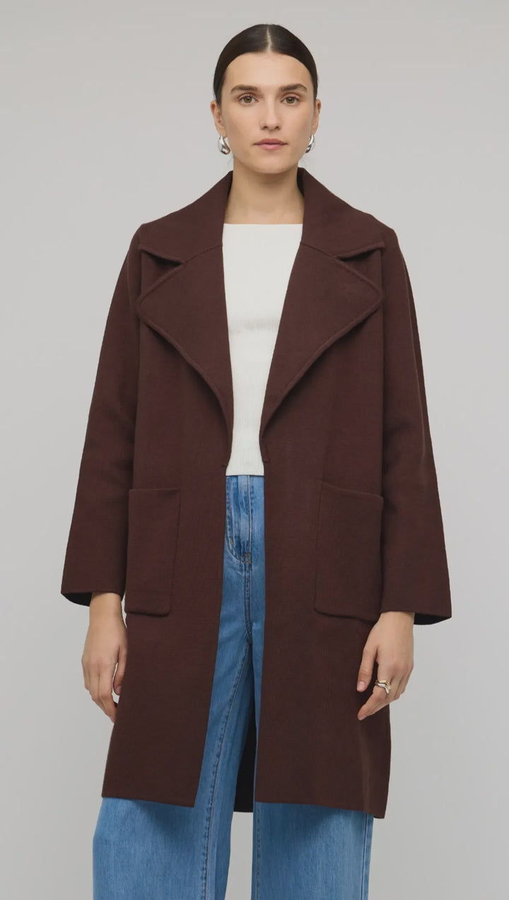 Staple The Label Core Coatigan - Chocolate