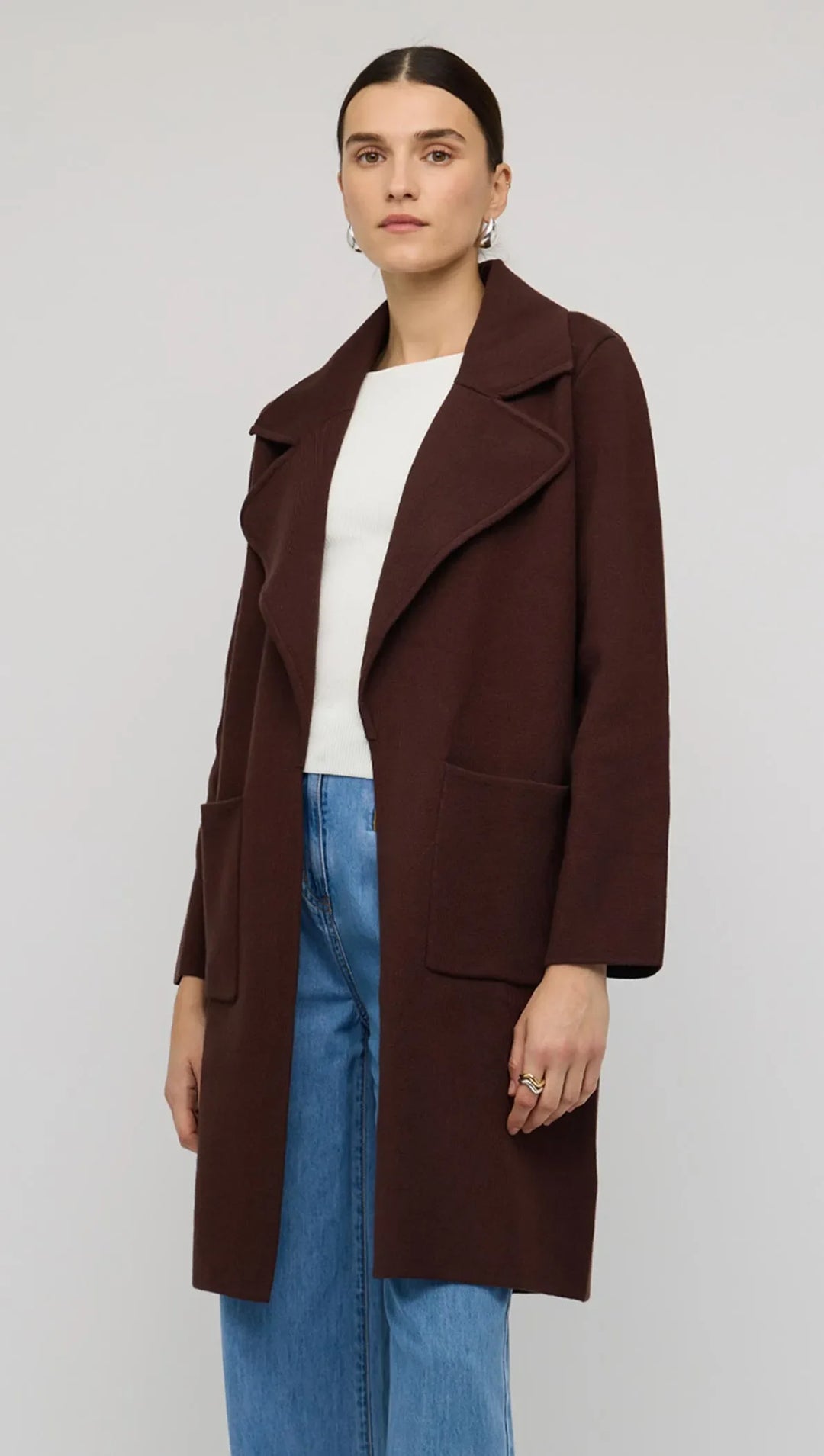 Staple The Label Core Coatigan - Chocolate