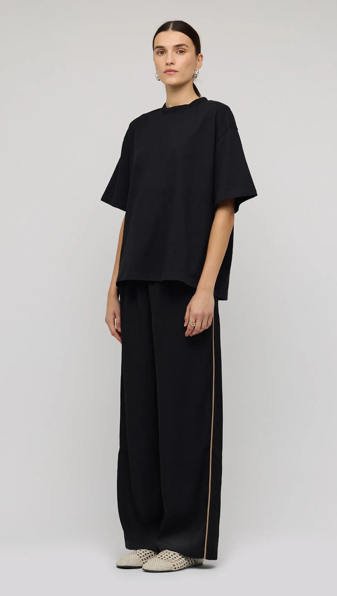 Staple The Label Core Sporty Relaxed Pant - Black/Camel