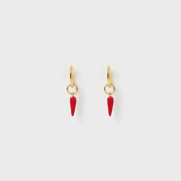 Arms Of Eve Cornicello Red Charm Earrings - Small