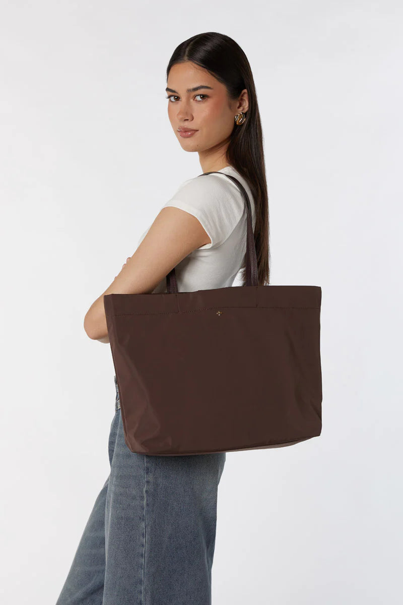 Peta + Jain Cosmo Nylon Bag- Chocolate Nylon/Gold