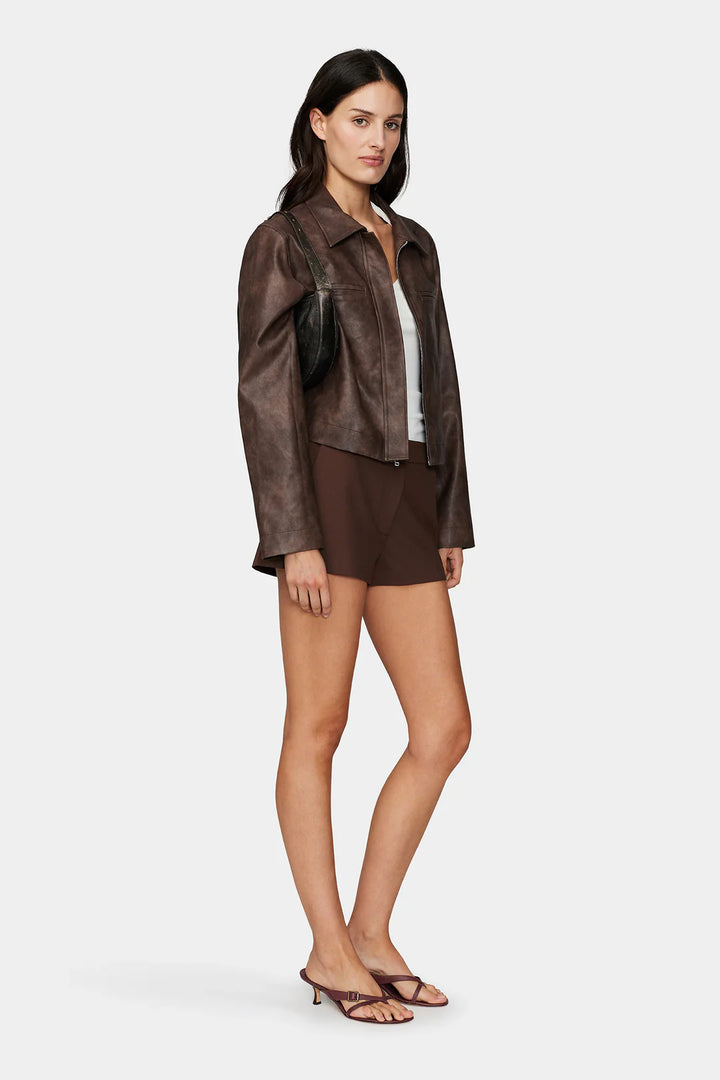 Ownley Creedence PU Jacket - Chocolate