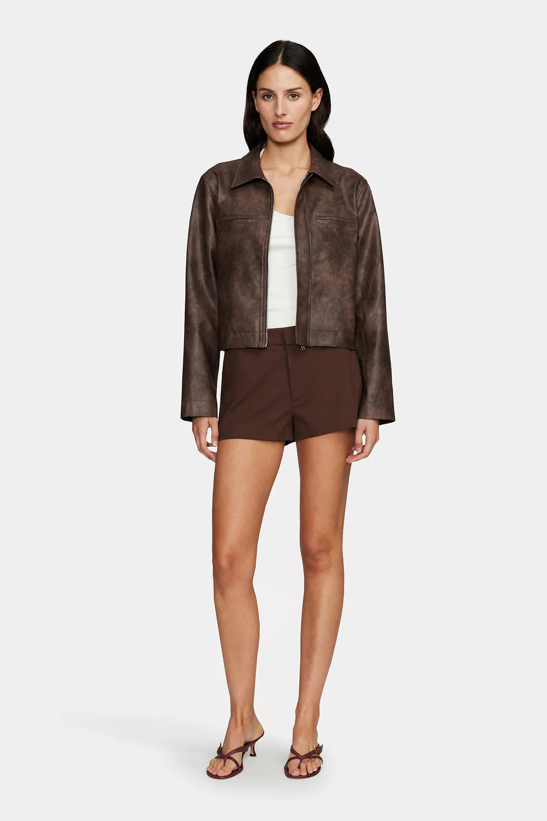 Ownley Creedence PU Jacket - Chocolate