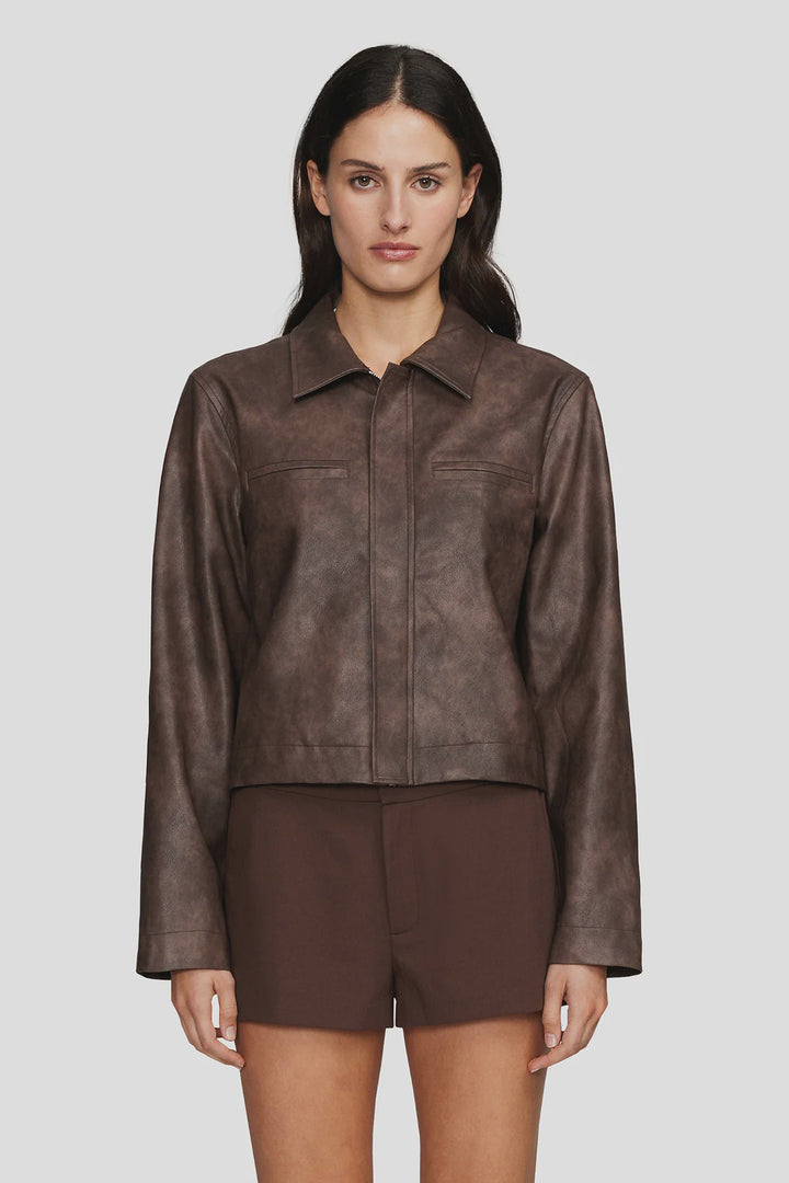 Ownley Creedence PU Jacket - Chocolate