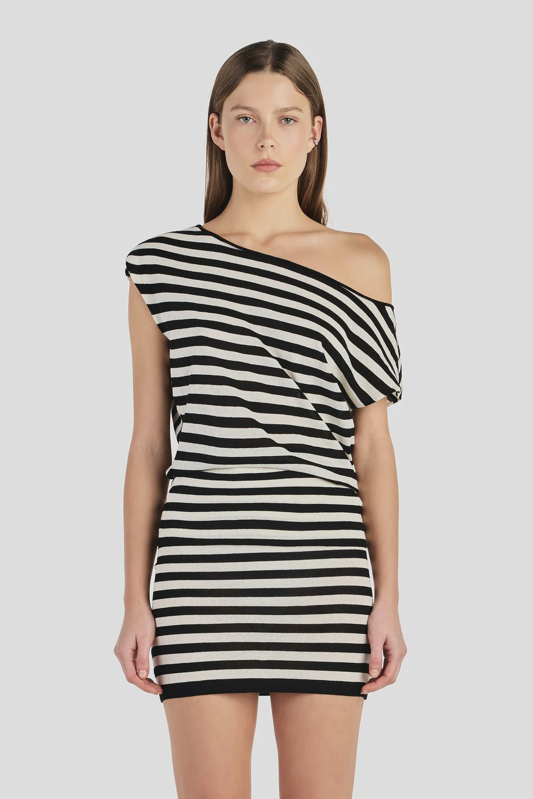 Ownley Calder Knit Top - Black/Cream Stripe