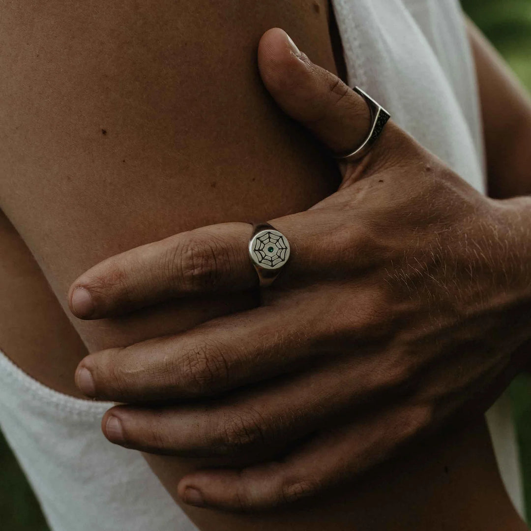 Sue The Boy Sterling Silver Men's Web Ring