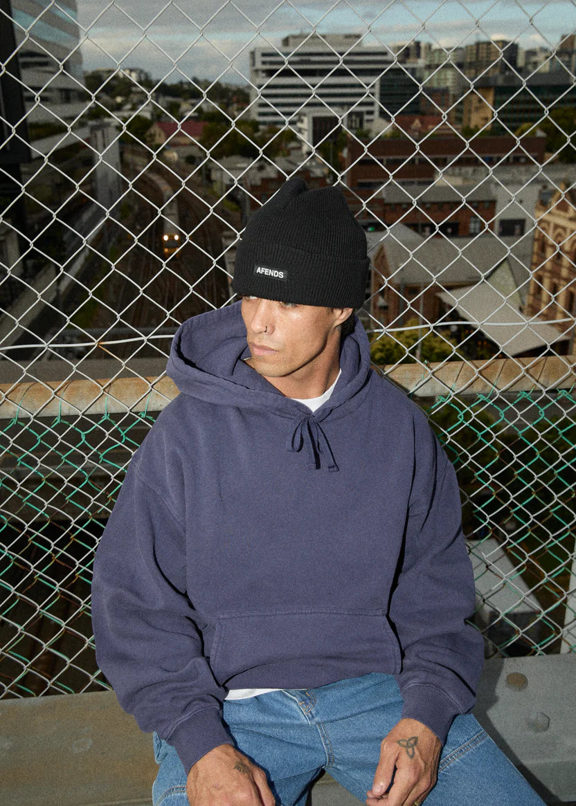 Afends Genesis Boxy Hoodie - Washed Deep Sea