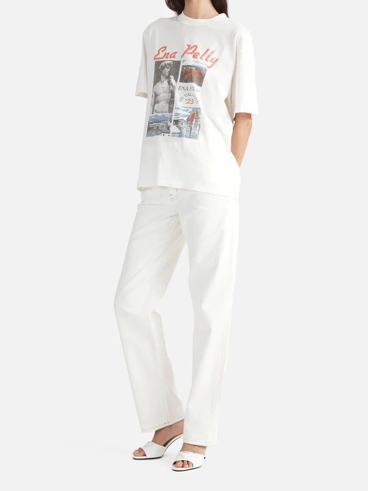 Ena Pelly On Vacation Relaxed Tee- Vintage White