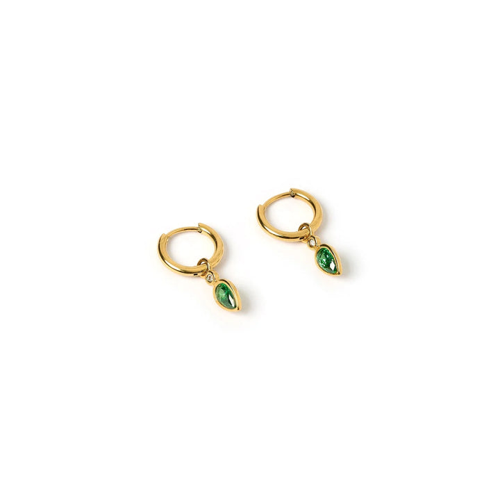 Arms Of Eve Daisy Gold Earrings - Emerald