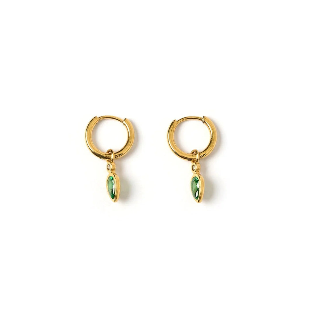 Arms Of Eve Daisy Gold Earrings - Emerald