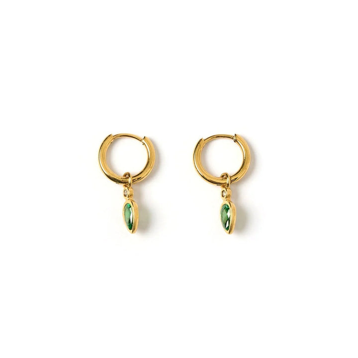 Arms Of Eve Daisy Gold Earrings - Emerald