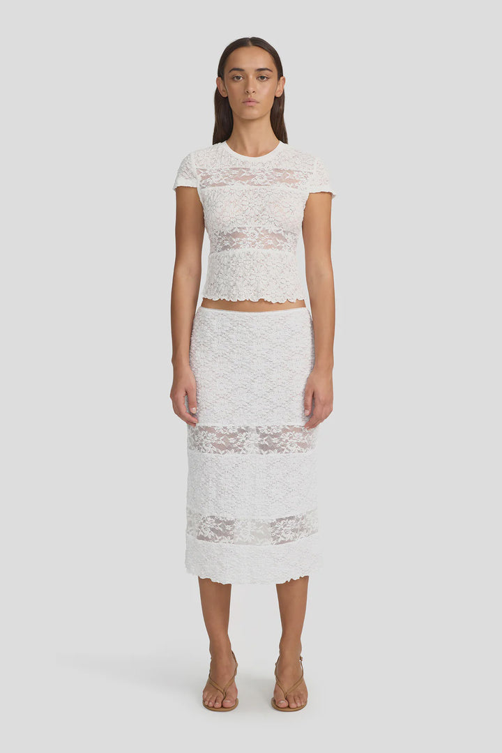 Ownley Suza Midi Skirt - White