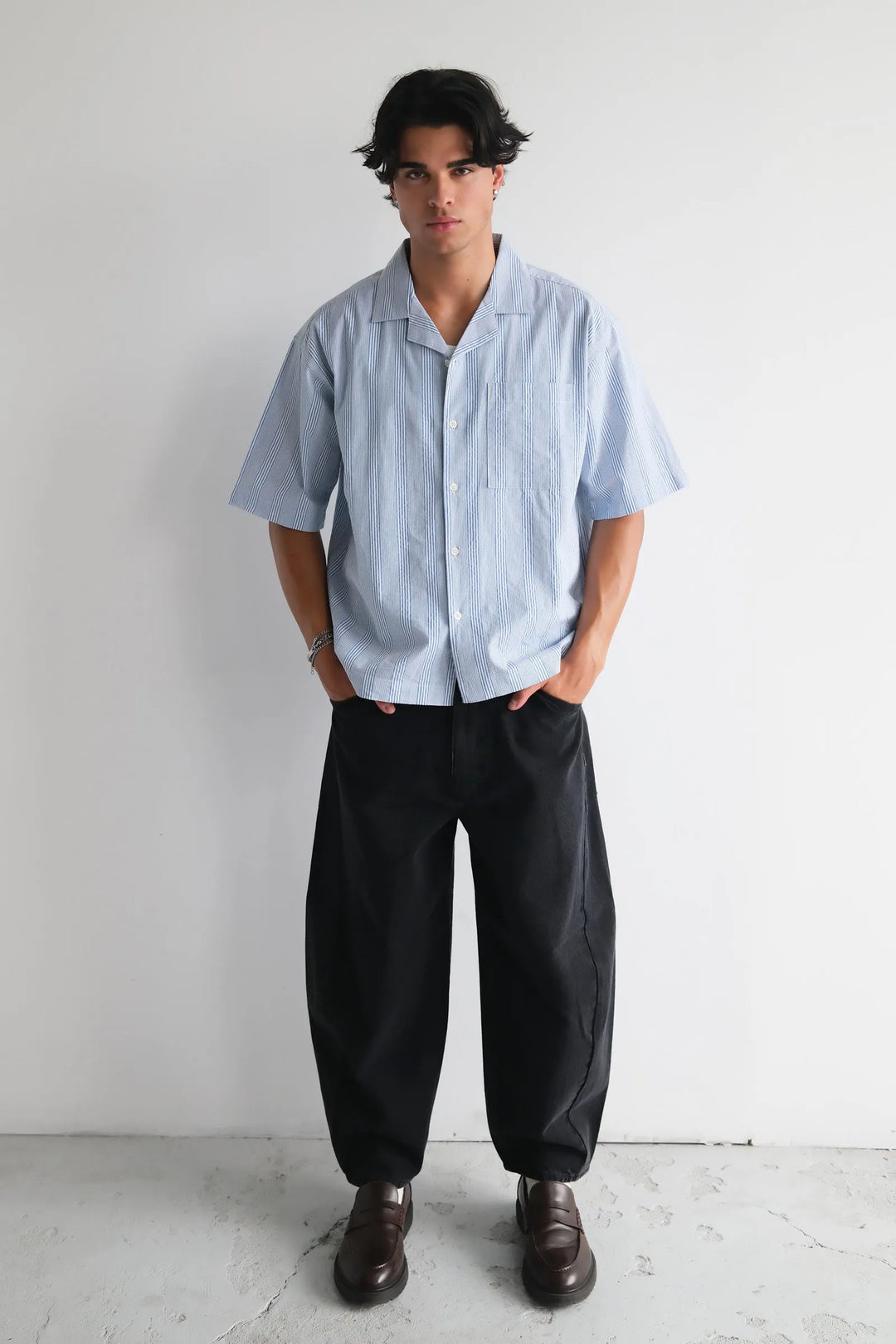 Abrand Bobby Camp Shirt - Blue Stripe